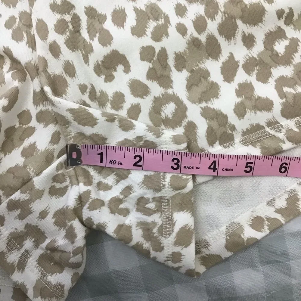 Leopard OLD Navy mini shorts animal prints ecru white tan beige cotton blend L - Picture 6 of 11